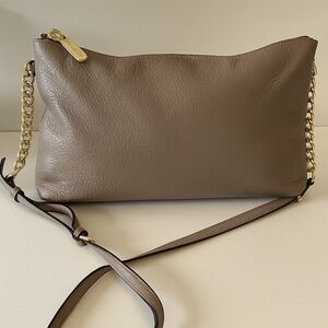 Michael Kors Taupe Pebble Leather Crossbody Chic Everyday Shoulder Bag